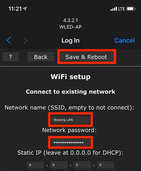 I have even tried to manually assign an IP address in the WLED AP, but that does not work either. . Wled default password